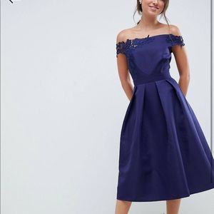 Navy blue ASOS midi dress